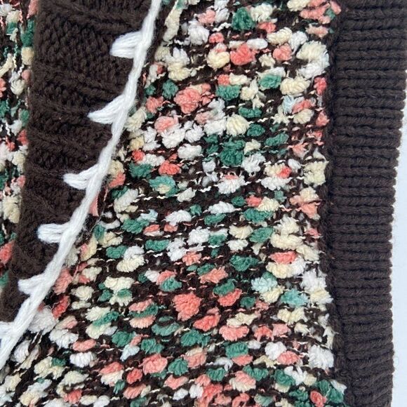 Sofia Camica Crocheted Sweater Vest Toggle & Flower Closure Multicolor S/M - Picture 7 of 12